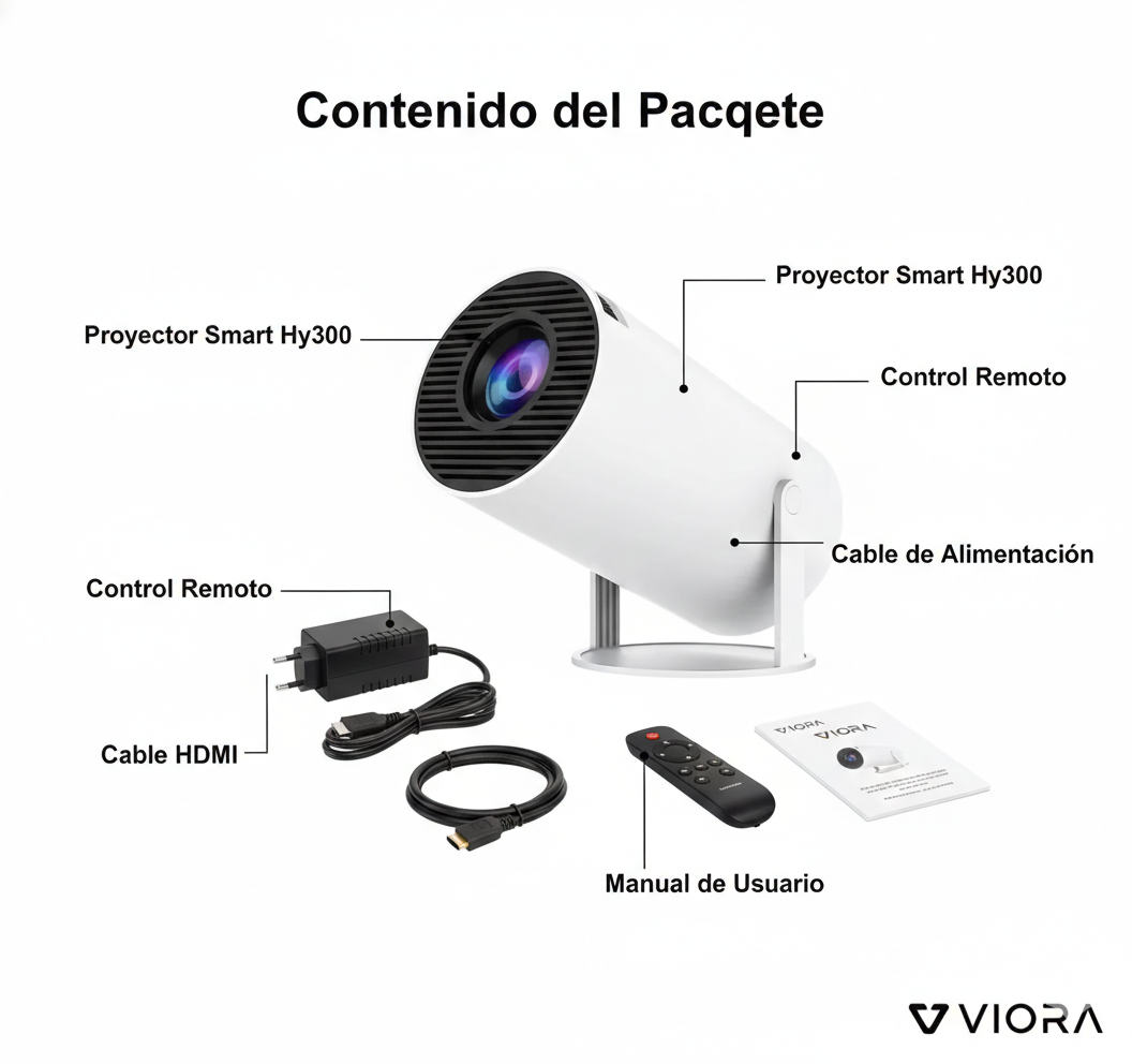 Proyector Smart HY300 Full HD – Cine en Casa / Android Integrado