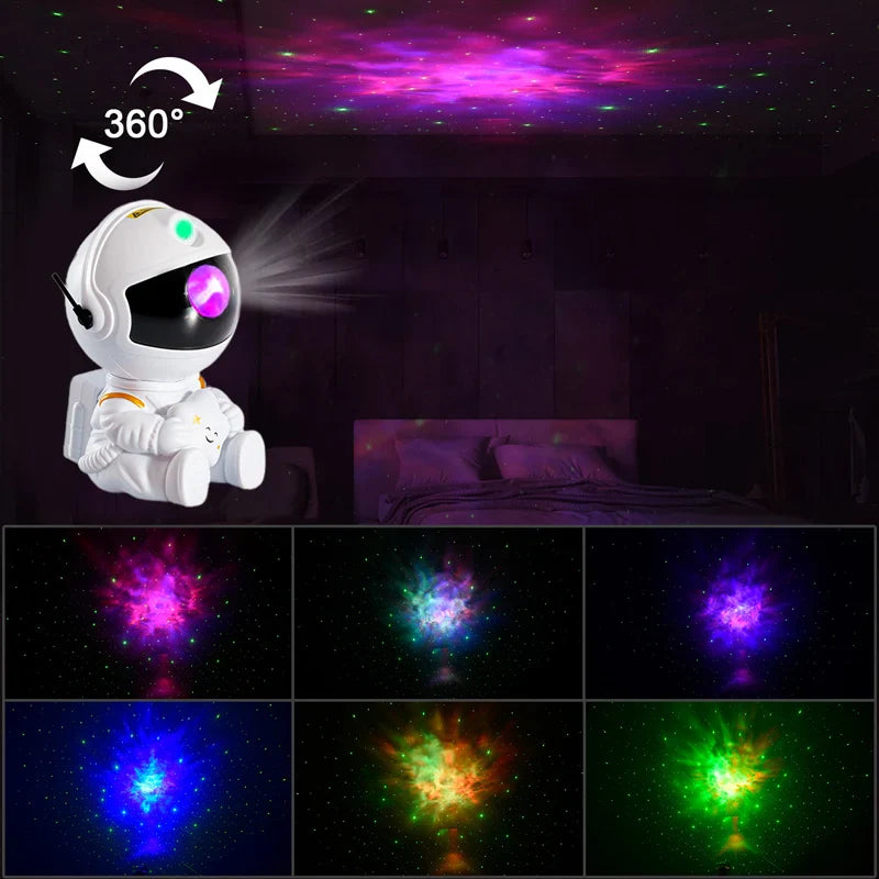 Proyector Astronauta LED con Control Remoto – Cielo Estrellado 360°