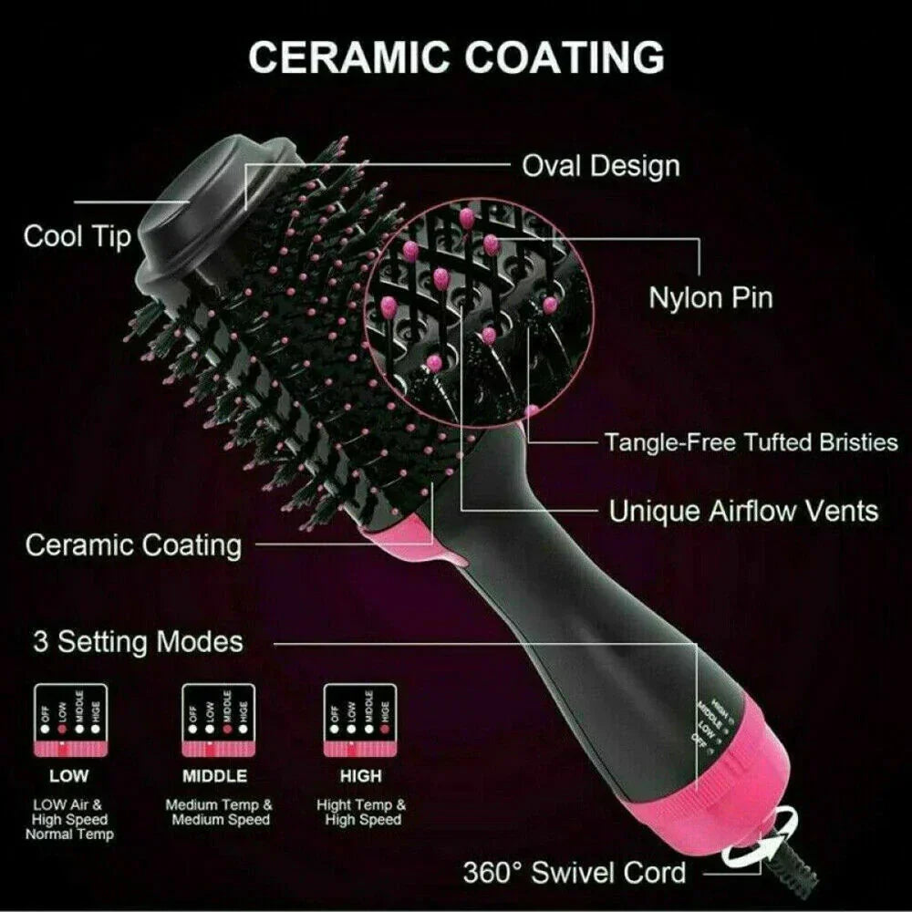Combo Cepillo Plancha 2en1 + Cepillo Secador 3en1 para Cabello