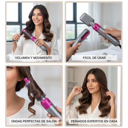 Estilizador Capilar Pro 5 en 1™ - Seca, Alisa y Ondula (Edición Premium)