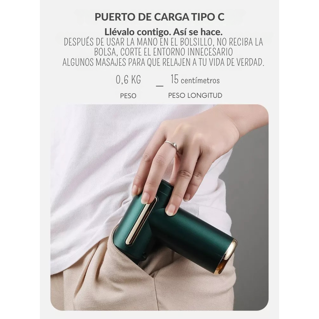 Pistola de Masaje Profesional de Tejido Profundo + Regalo GRATIS