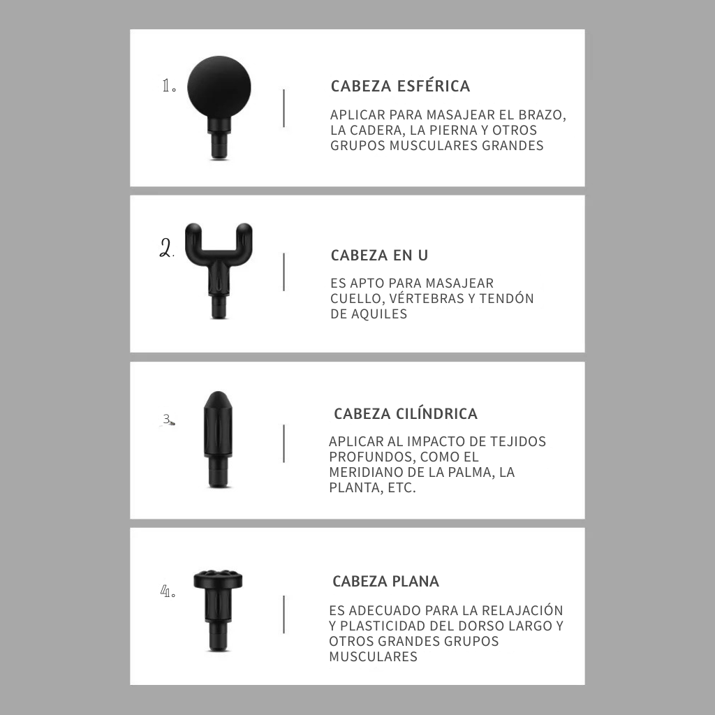 Pistola de Masaje Profesional de Tejido Profundo + Regalo GRATIS