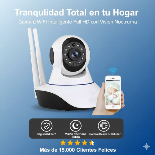Protege tu Hogar 24/7 – Cámara WiFi Inteligente Full HD con Visión Nocturna