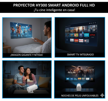 Proyector Smart HY300 Full HD – Cine en Casa / Android Integrado