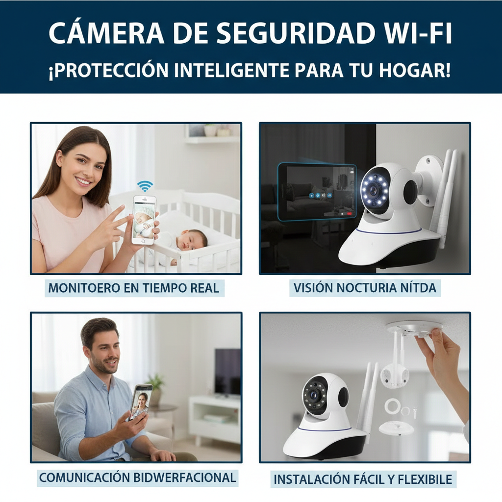Protege tu Hogar 24/7 – Cámara WiFi Inteligente Full HD con Visión Nocturna