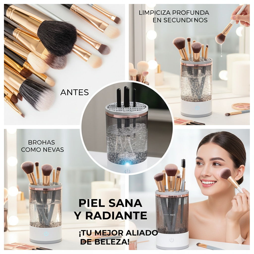 Limpiador Eléctrico de Brochas (Limpieza Profunda en Minutos)
