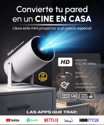 Proyector Smart HY300 Full HD – Cine en Casa / Android Integrado